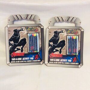 Marvel Avengers Wakanda Forever Take A Long Pad Crayons New 50 Sheets Lot of 2